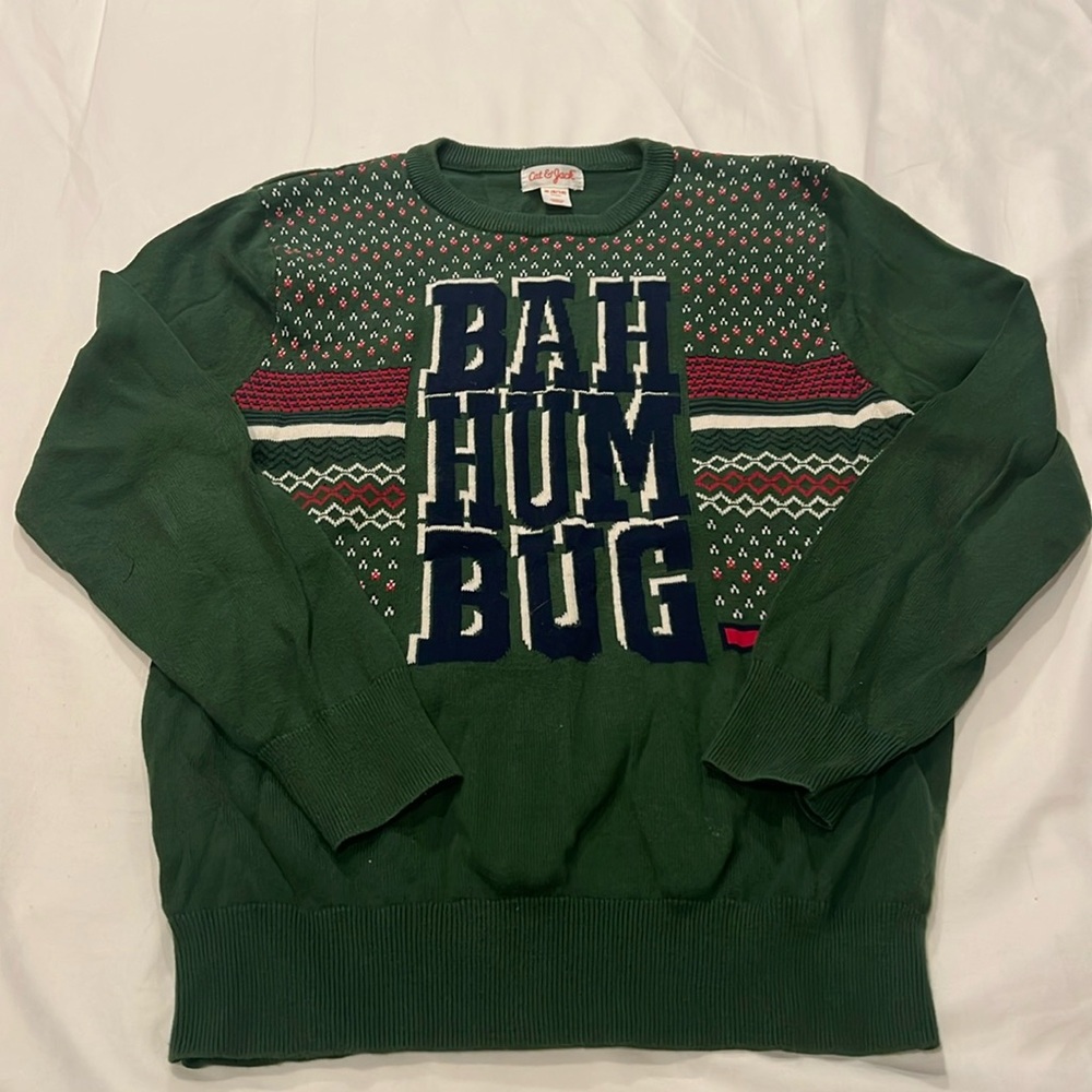 CAT & JACK BAH HUMBUG UGLY CHRISTMAS SWEATER